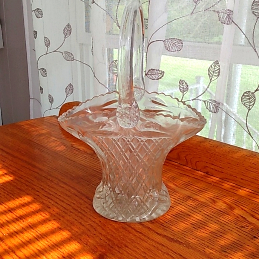 Vintage Lead Crystal Basket
